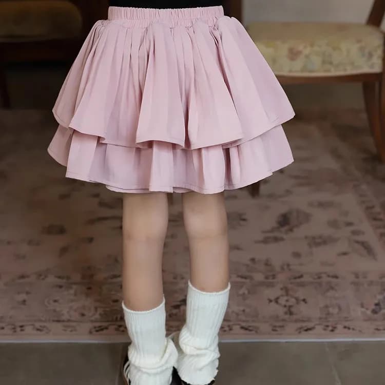 Mini jupe superposée plissée pour filles, blanc, noir, rose, tout-assressenti, tutu décontracté, éco