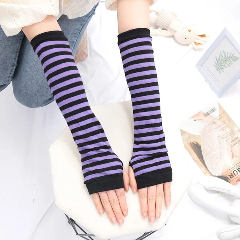Gants longs sans doigts, manchette Punk noire pour femmes, gothique, Lolita, filles et hommes, gant 