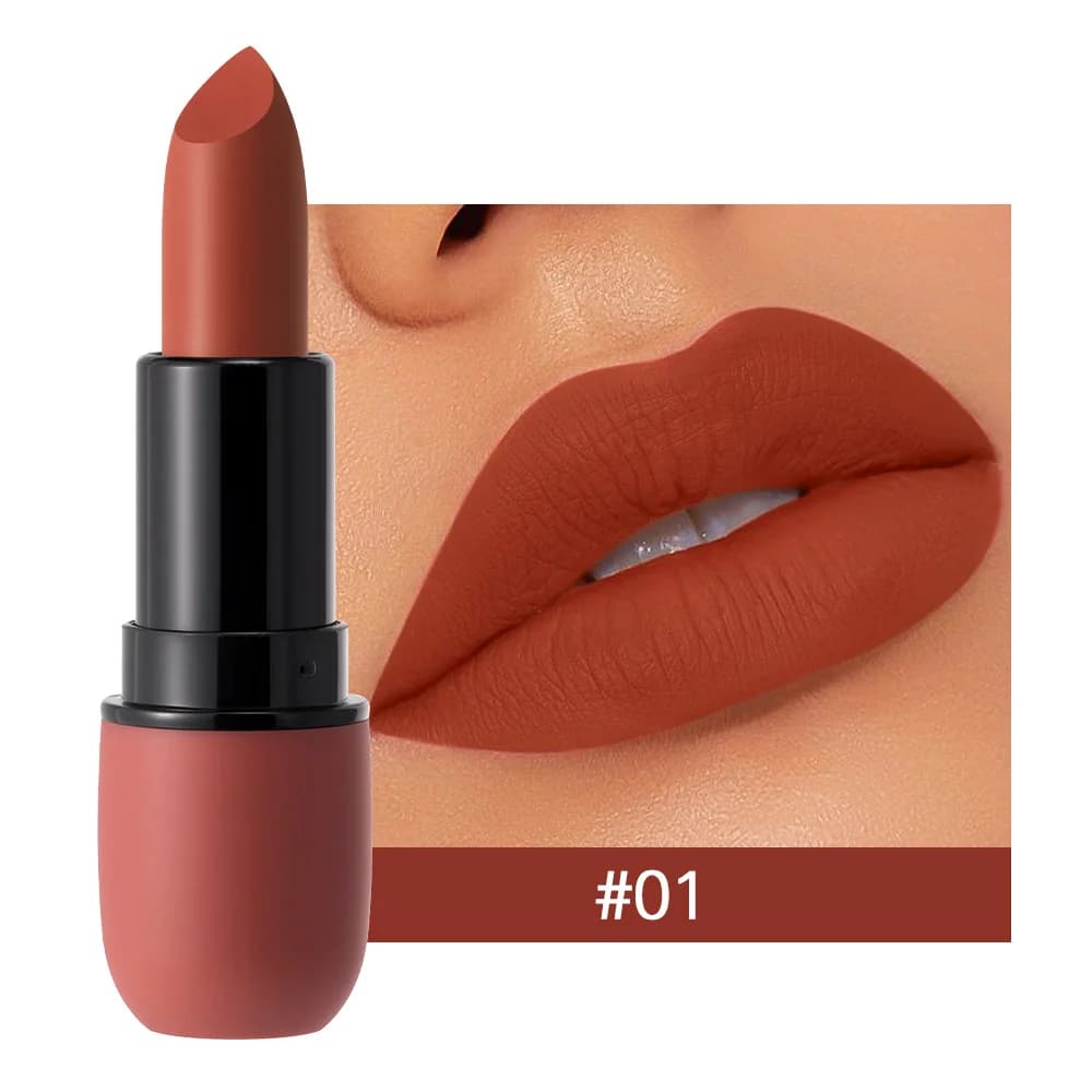 Rouge à lèvres mat 6 couleurs : coloris velours, maquillage pour les lèvres lisse, imperméable et lo