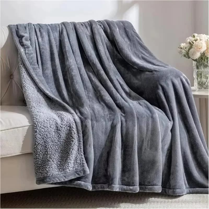 Couverture chauffante électrique avec 6 niveaux de chaleur et 10 options de minuterie, en flanelle e