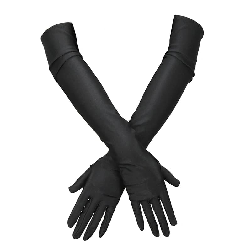 Mitaines longues noires respirantes pour femmes, protection des doigts et du coude, accessoires de m