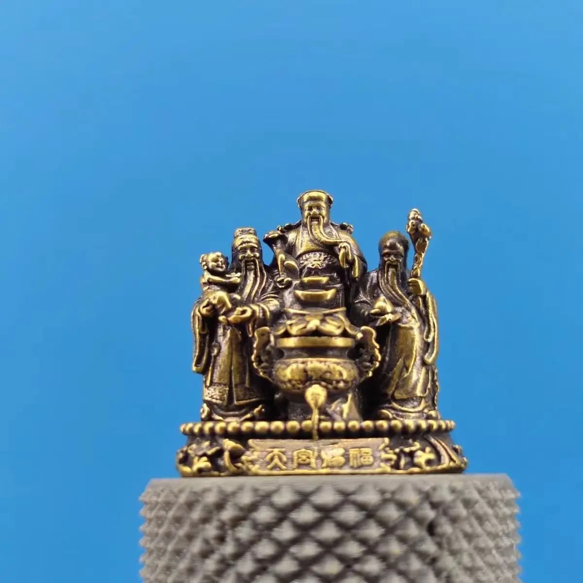 Statue en laiton du Dieu de la richesse, trois étoiles de la fortune et de la longévité, Press pour 