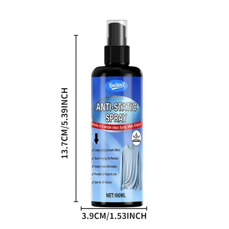 Spray antistatique multifonctionnel, élimination rapide de l'électricité statique, vêtements, tissu 