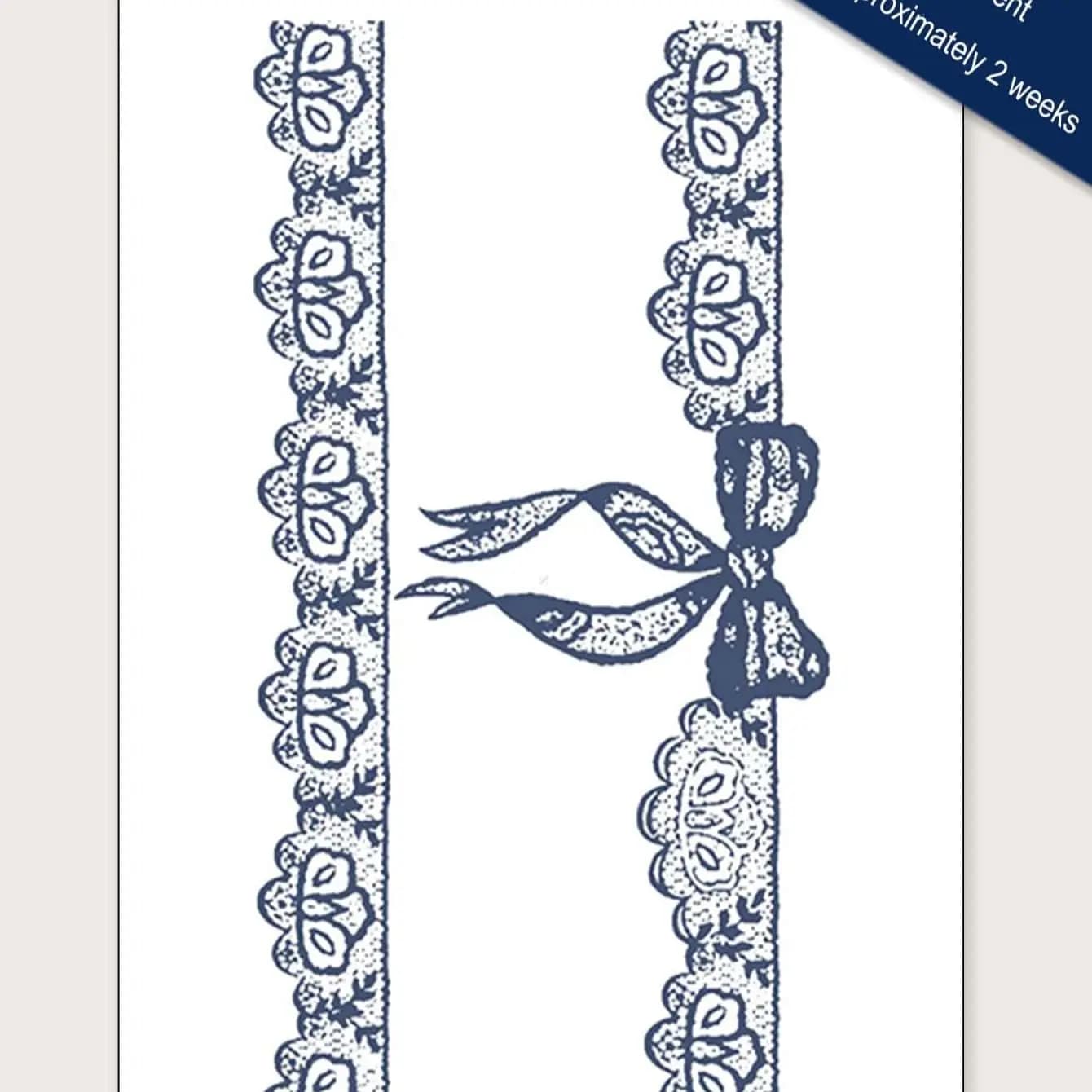 Autocollant de tatouage temporaire à motif nœud papillon, dentelle florale et rayures, à base de pla