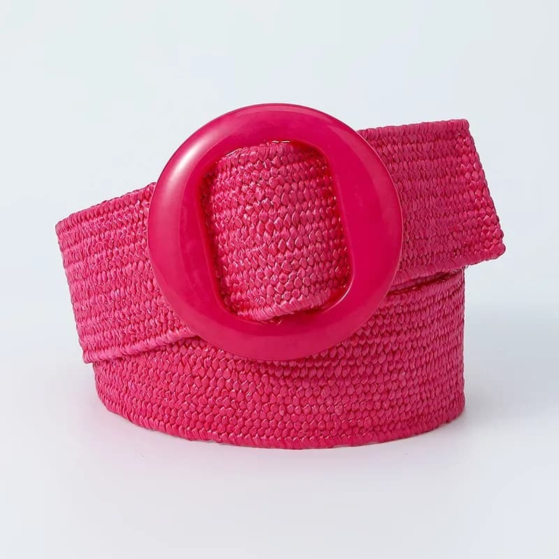 Ceinture tressée vintage pour femme, vert, noir, jaune, ronde, large, style élastique, accessoires v