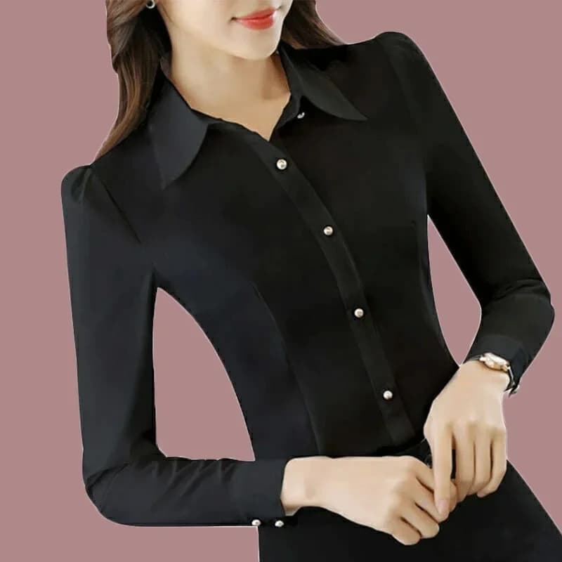 Chemises rouges à manches longues pour femmes, nouvelle chemise coréenne amincissante, occupation fo