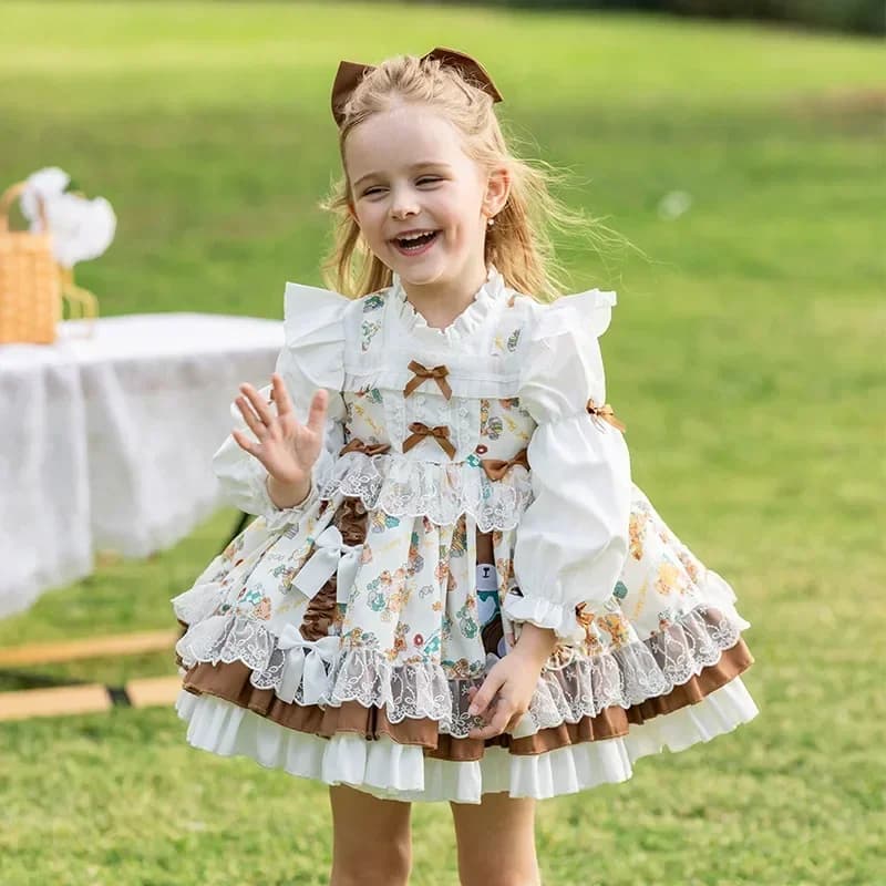 Costume de petite fille pour enfants, jupe gâteau en coton, robe de princesse mignonne de dessin ani