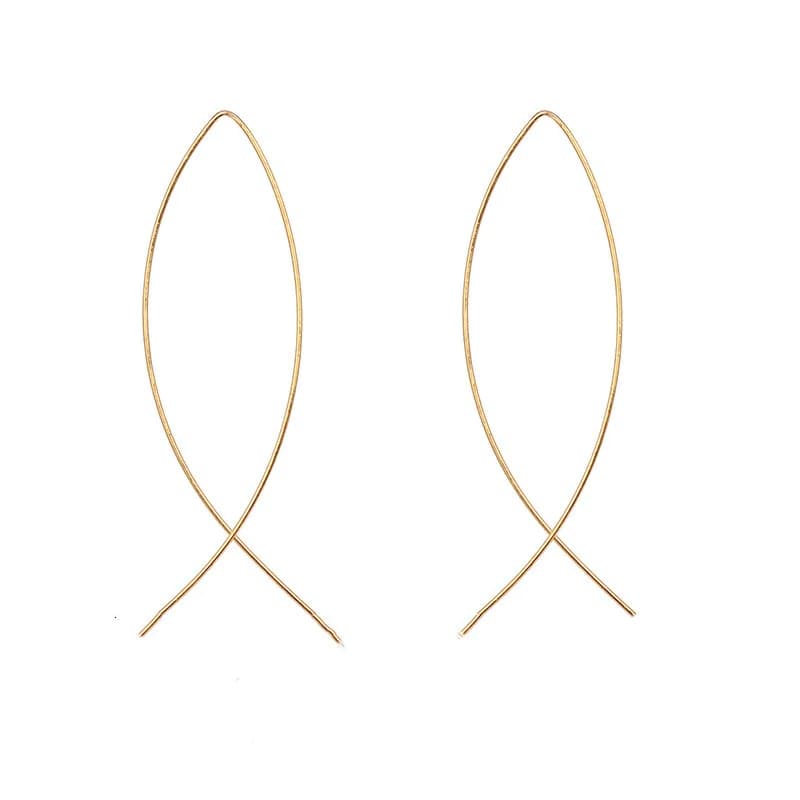 Boucles d'oreilles à fleurs dorées pour femmes, crochet d'oreille Simple et exquis, bijoux créatifs,