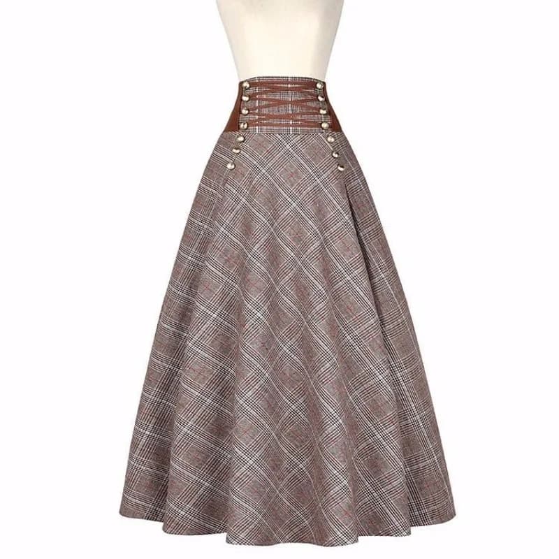 Jupe longue taille haute rayée patchwork style Y2K, mode coréenne, élégance vintage française, vêtem