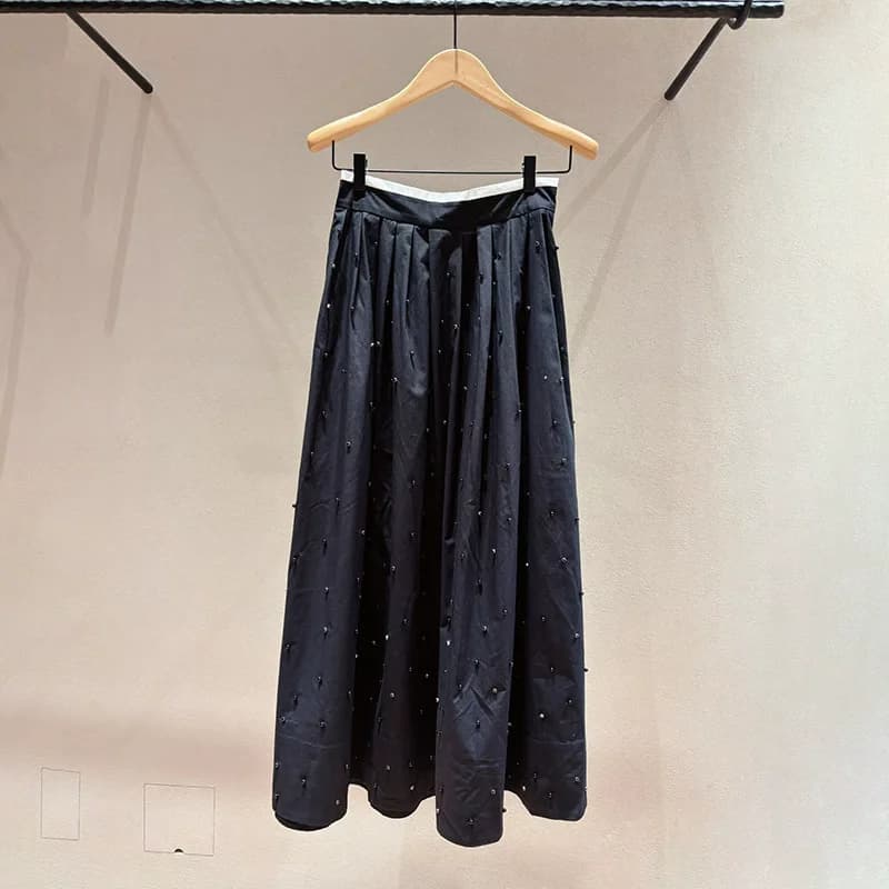 Jupe midi pour femme ornée de diamants, taille haute, amincissante, plissée, longue, pour le début d