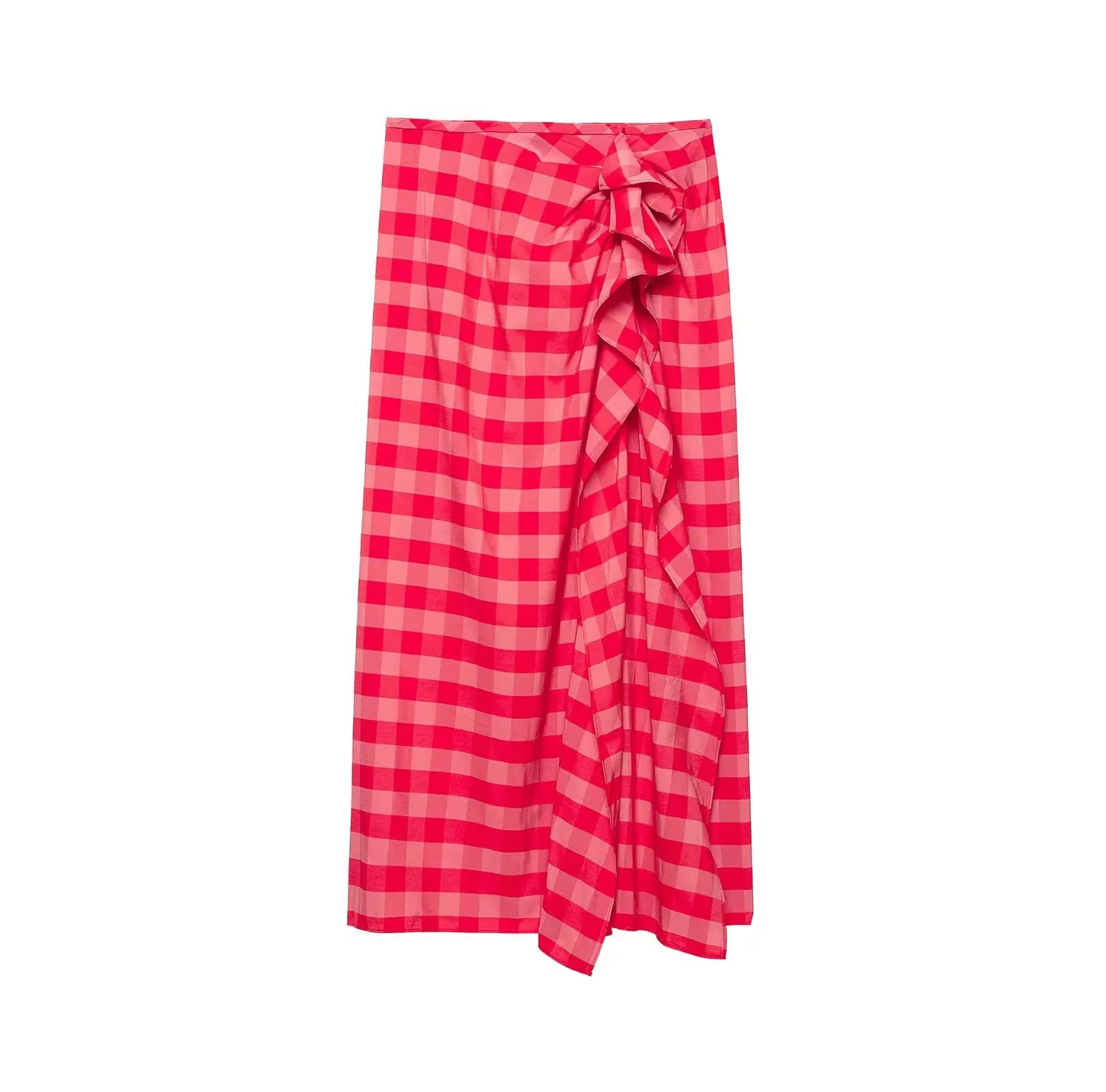 Jupe midi à carreaux avec volants HipSeam pour femme – Nouvelle collection été 2026 – Jupes décontra