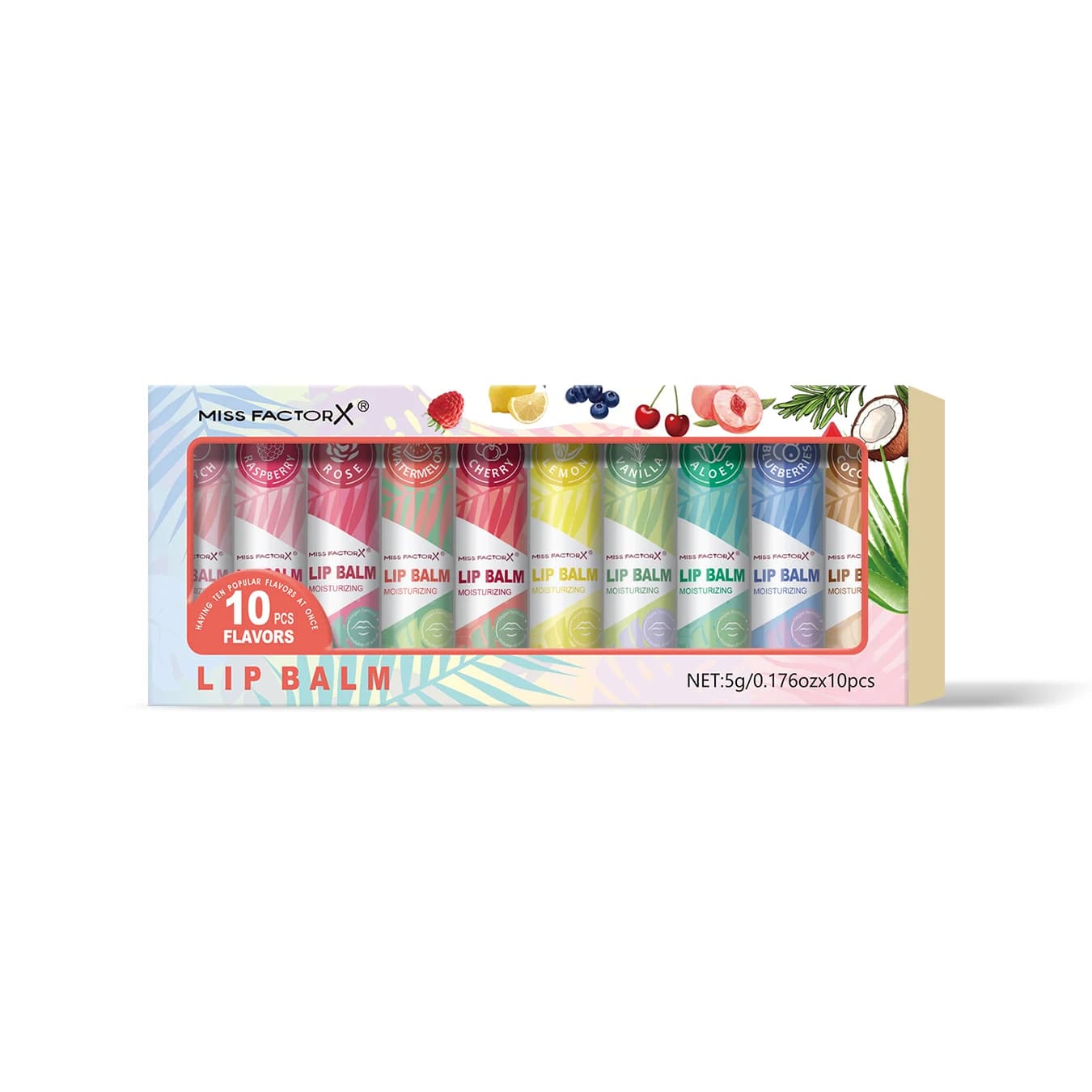 Ensemble de rouges à lèvres 10 pièces/boîte, nourrit les lèvres sèches, hydrate, lisse et renforce l