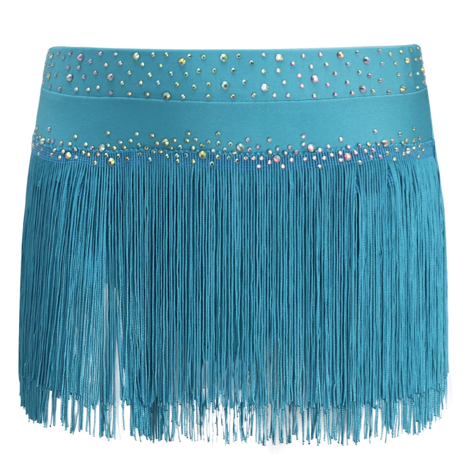 Hauts de danse latine pour filles avec jupe à franges, costume de performance de danse du ventre et 