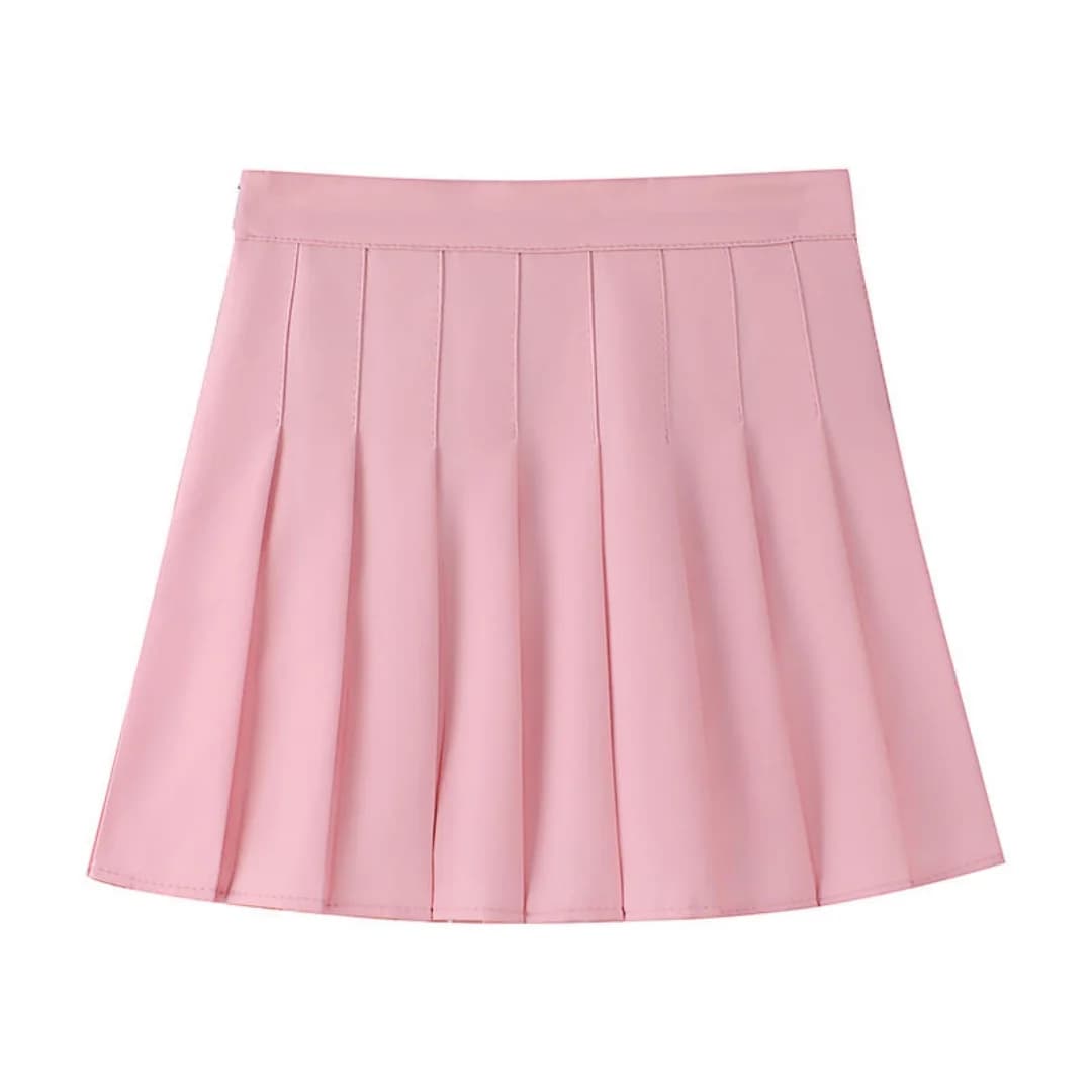 Nouvelles Mini jupes femmes 2025 été école japonaise jupes plissées taille haute Kawaii mignon rose 