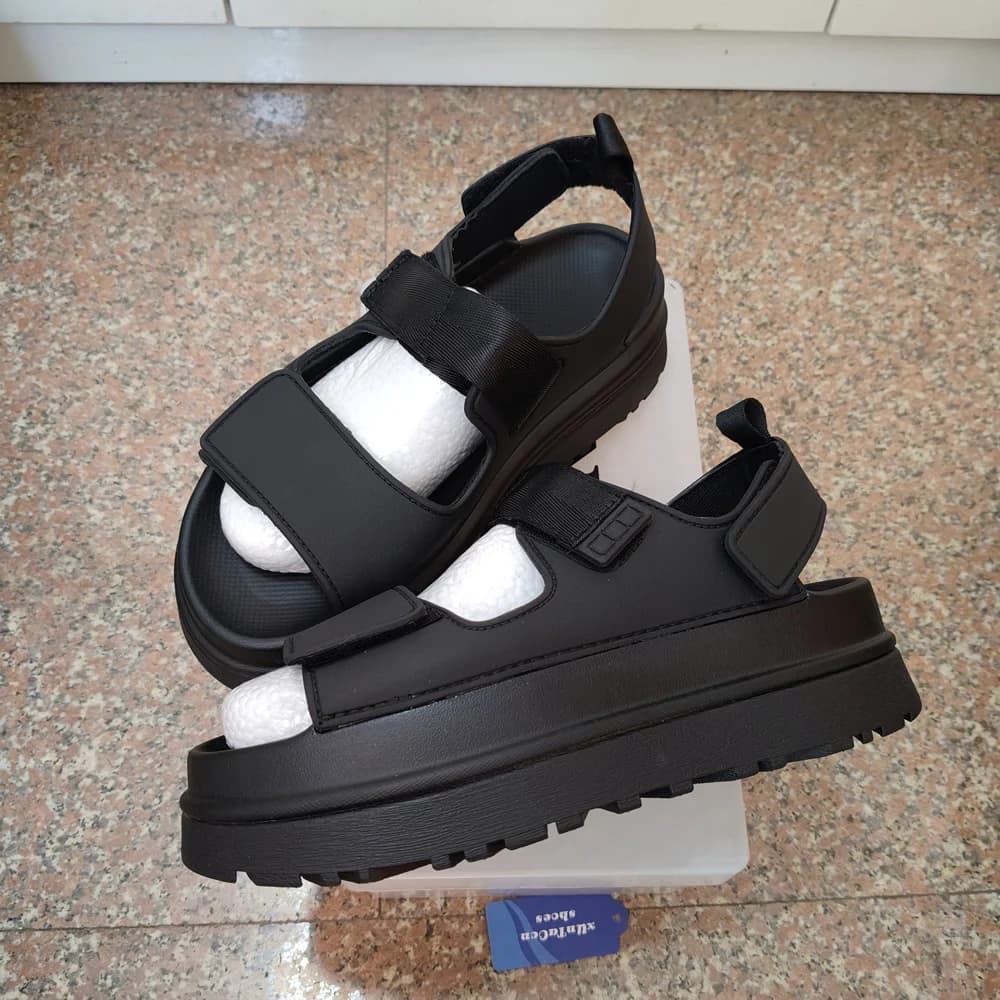 Sandales plates à talons hauts pour femmes, bottes de rinçage pour dames, chaussures à plateforme op
