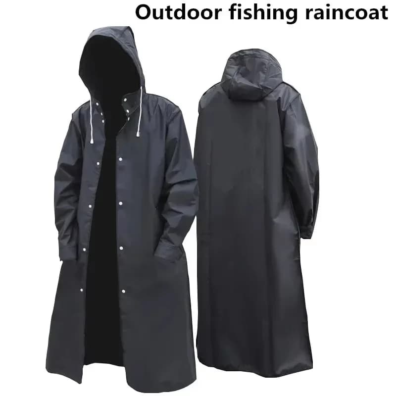 Imperméable long noir de mode pour adultes, imperméable pour femmes et hommes, avec capuche, pour la