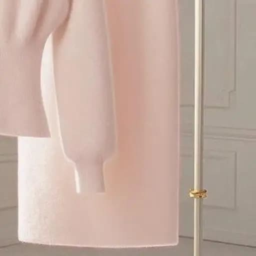 Ensemble jupe longue élégante en laine d'hiver, style collège, brodé, couleur poudre sucrée, intempo