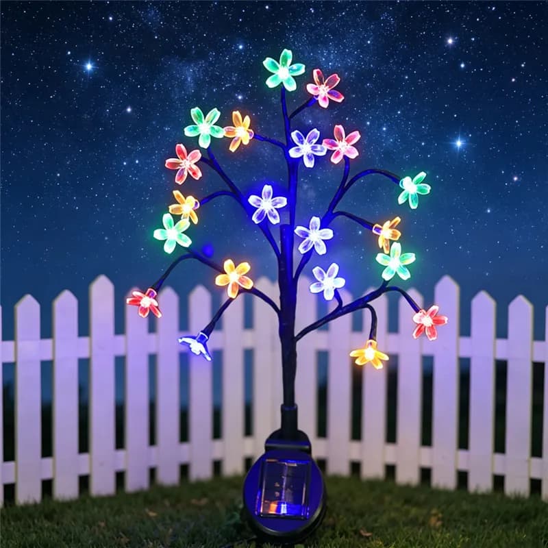 Lampes solaires décoratives en forme de fleurs pour pelouse, patio, allée, jardin, lampes solaires e