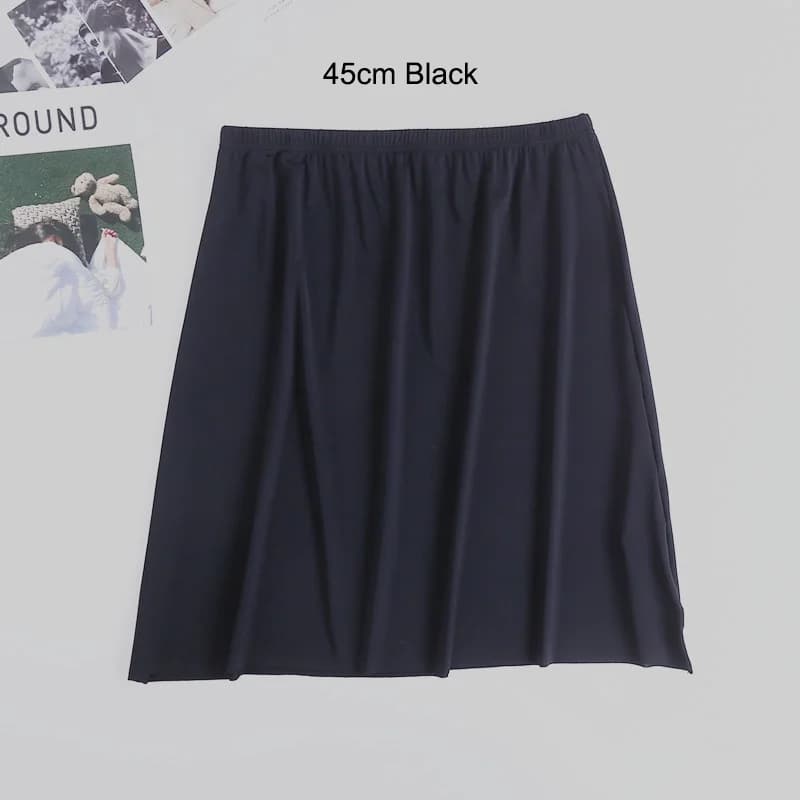 Jupe à bascule grande taille, demi-corps, robe d'été en soie glacée fine, taille haute, élastique, A