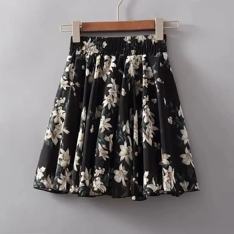 Jupe courte en mousseline de soie pour femmes, motif Floral, Chic et élégante, été 2025 V, élégante,