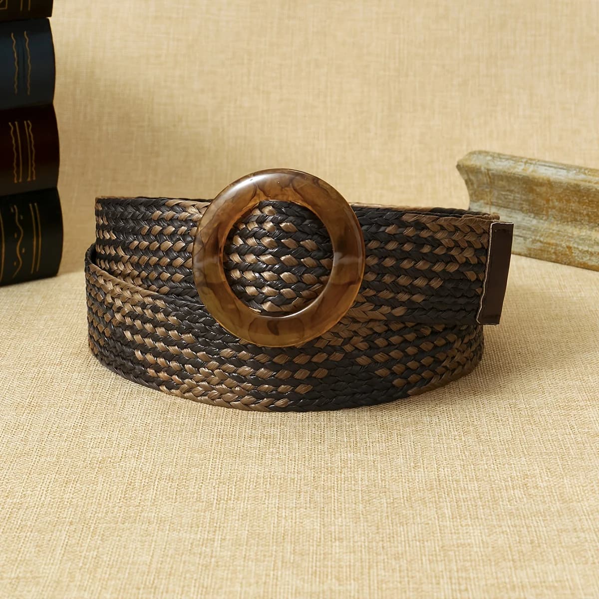 1 ceinture pour femme, tissée, à la mode, simple, style bohème, adaptée aux jupes assorties, à porte