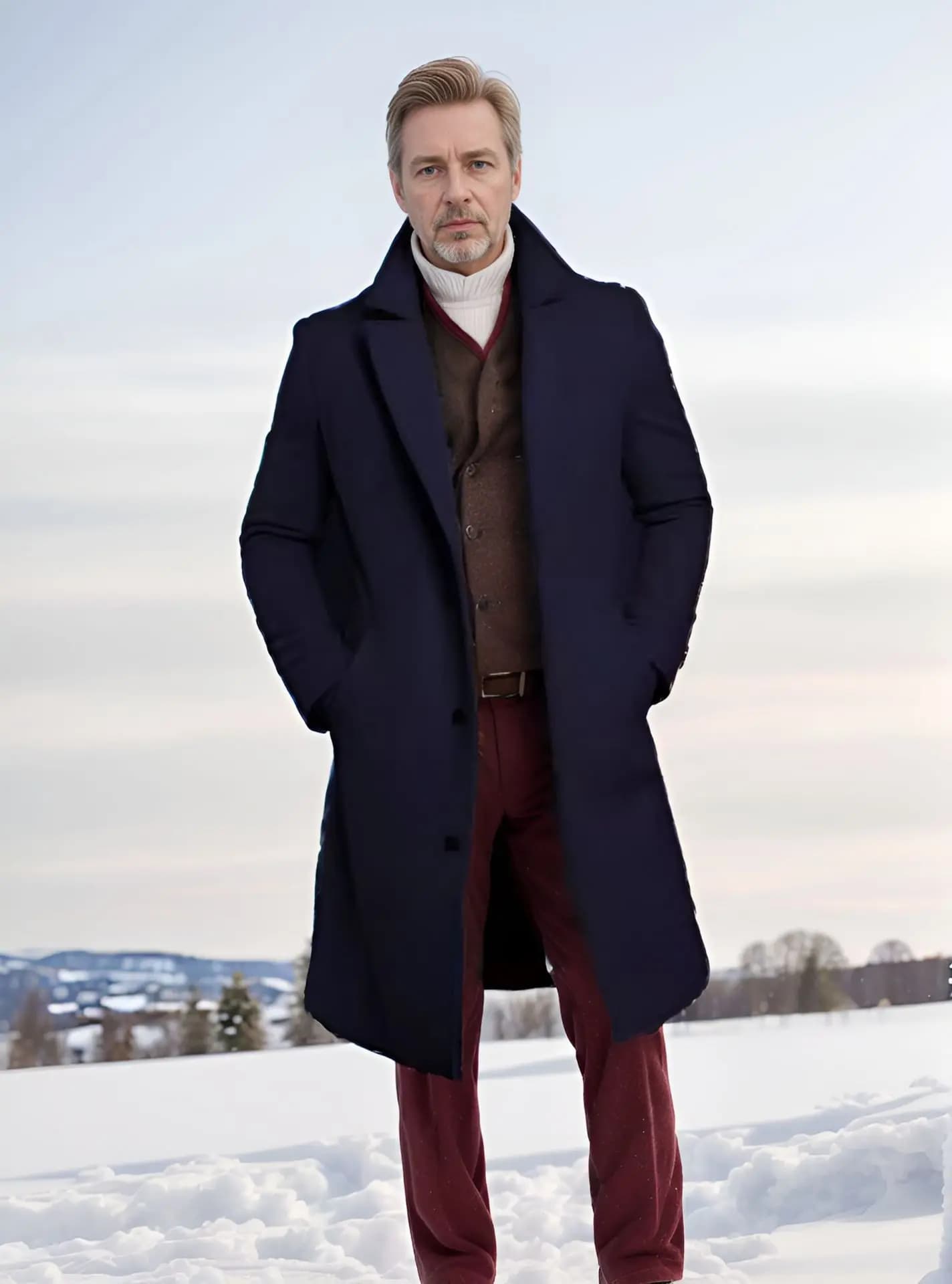 Manteau en laine mi-long pour homme, automne-hiver, style britannique tendance, veste coupe-vent, fi