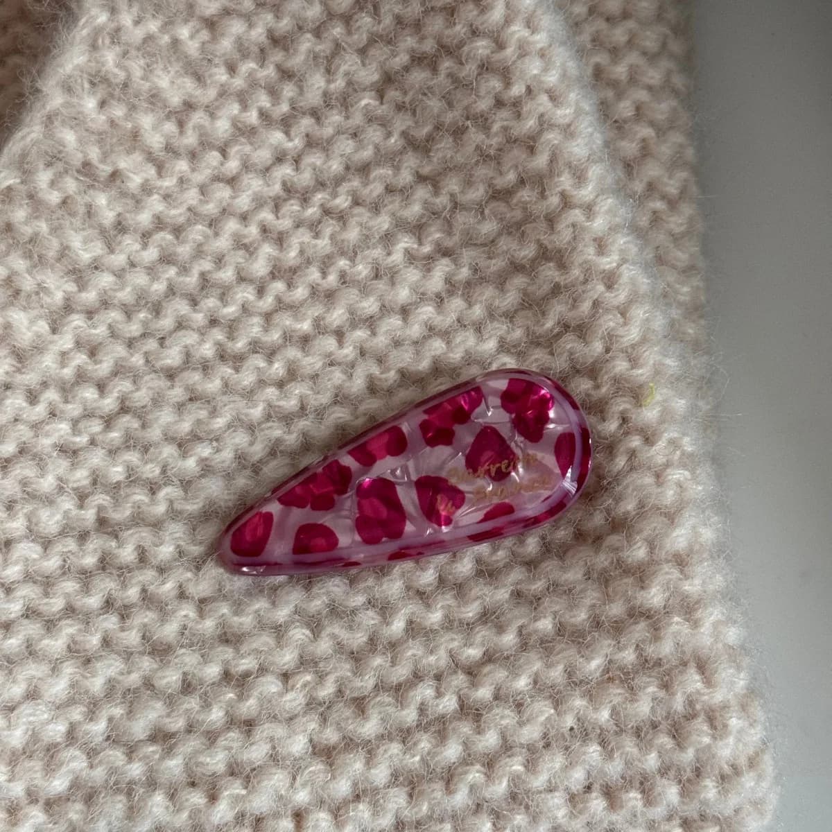 Pince à cheveux imprimé léopard rose coréen, accessoires de cheveux de luxe pour femmes, design haut