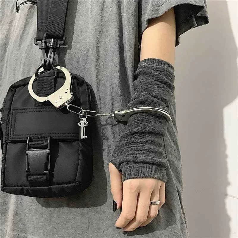 Gants sans doigts longs punk pour hommes et femmes, manchette hip-hop, mitaines de coude isotbow, ma