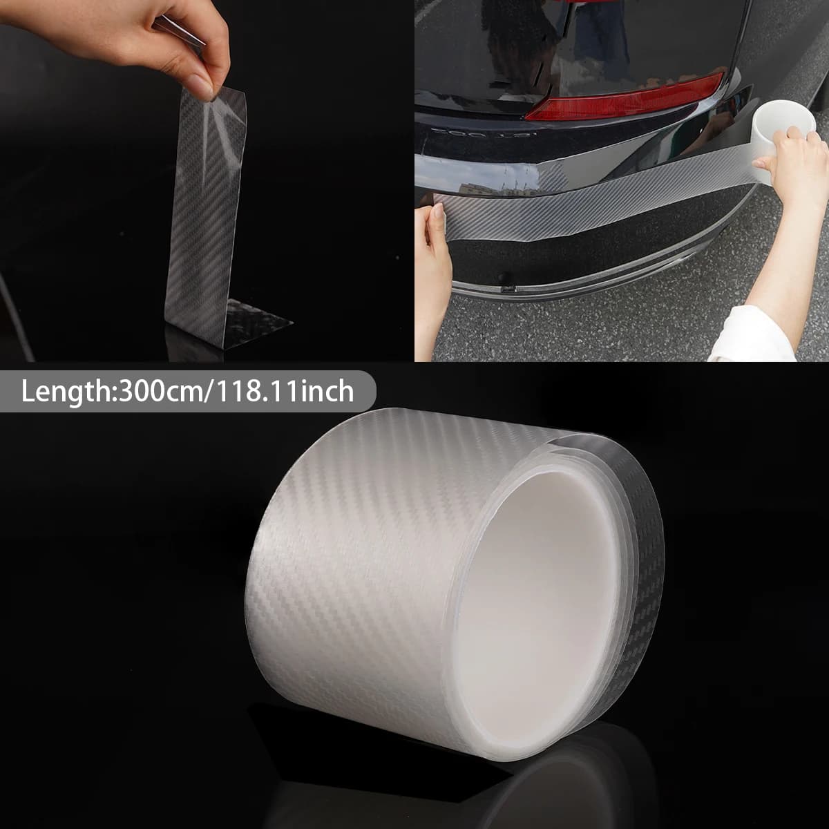 Seuil de voiture 6D transparent en fibre de carbone, bande de protection, bande de pare-chocs, résis
