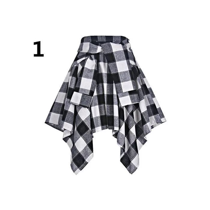 Mini jupe asymétrique à quatre coins pour femmes, taille Tie-Dye, Style danse de rue, jupe mi-longue