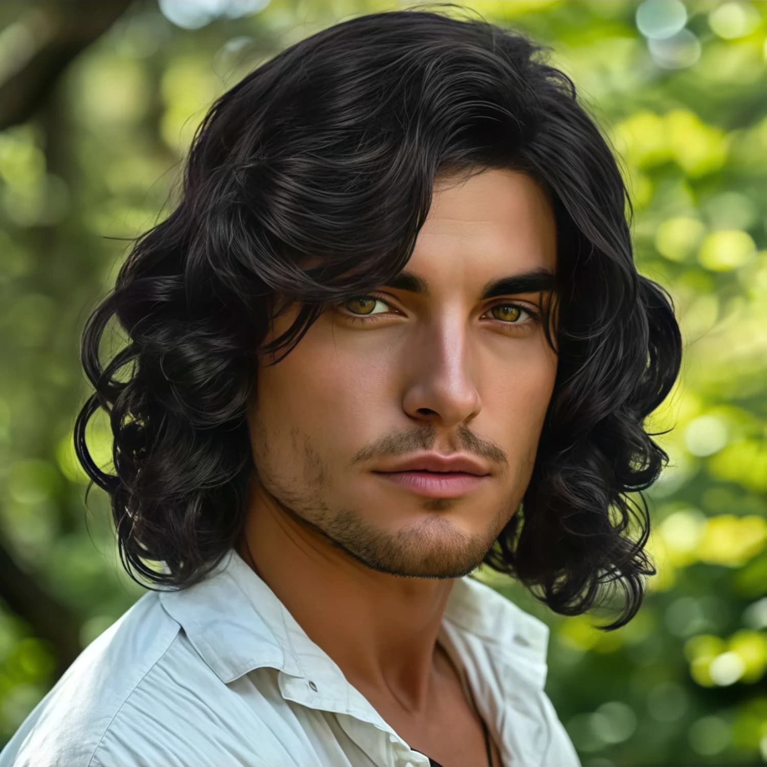 Perruque ondulée mi-longue à longue pour hommes et femmes avec frange et cheveux bouclés, perruque s