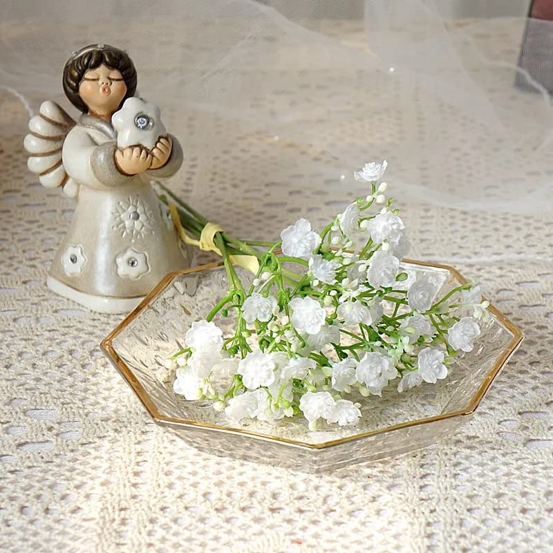 Lettres de printemps en peluche avec étoiles, 6 petites branches, fleurs artificielles, décoration d