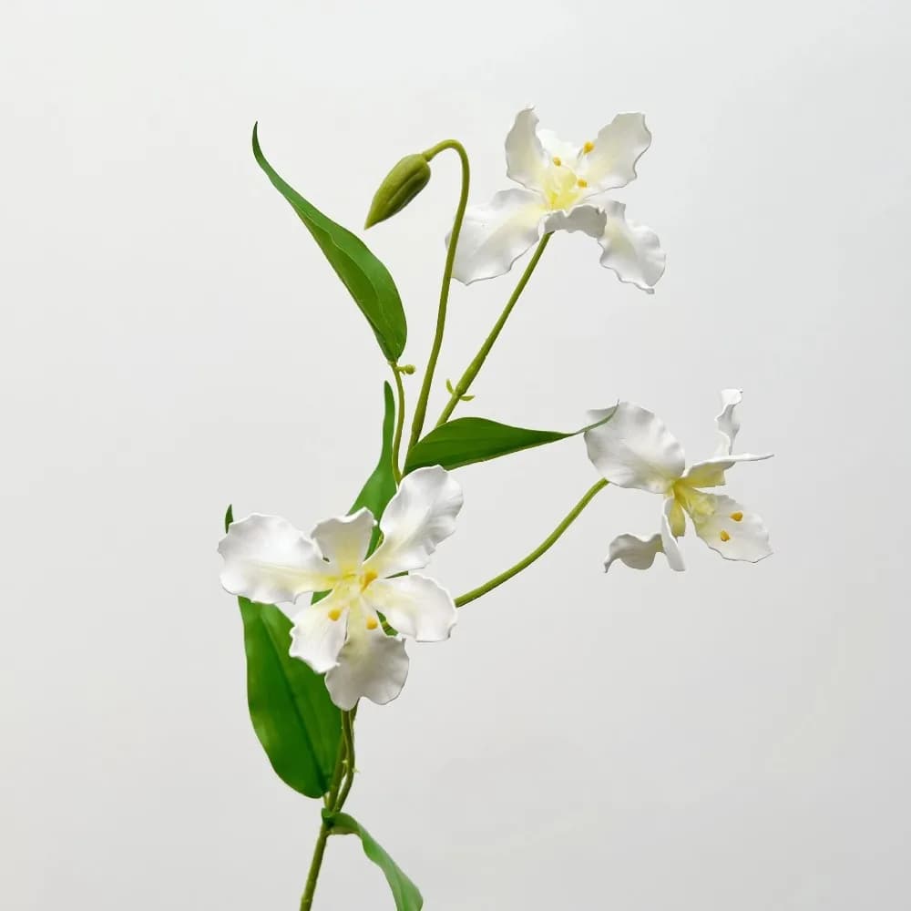Longue branche de fleur d'iris artificielle réaliste, faite à la main, de luxe, tige d'iris artifici