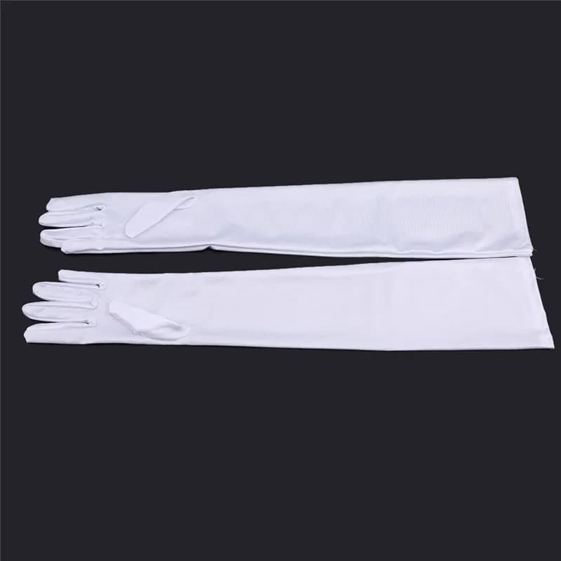 Mitaines longues en Satin pour femmes, gants longs, mode automne hiver, couleurs unies, pour soirée 
