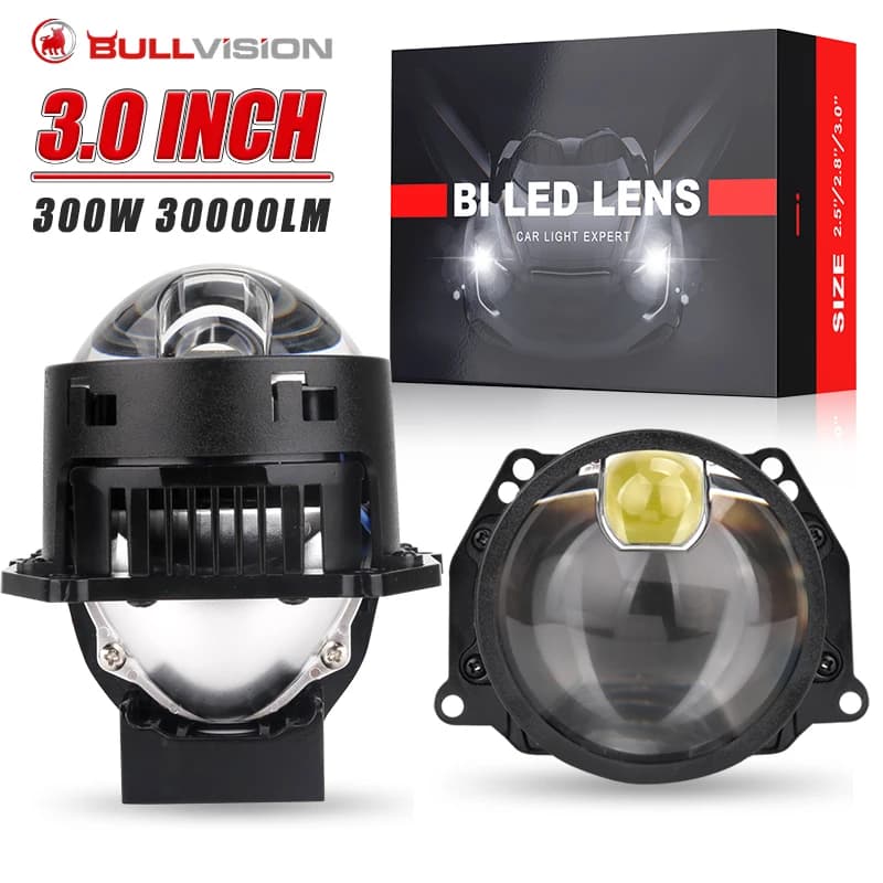 Phares de projecteur bi-LED Bullvision 3 pouces, lentilles Hella Laser LED, 300W 30000LM, accessoire
