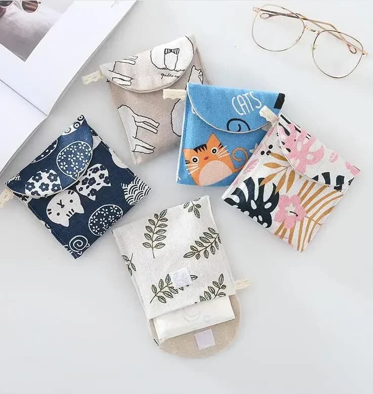 Sac de rangement de serviettes hygiéniques pour femmes et filles, serviette réutilisable multifoncti