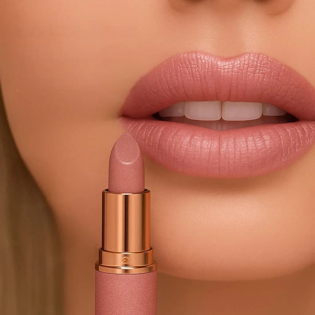 Poudre de fumée de rose, ciel étoilé brillant, texture de velours brillant, durable, rend vos lèvres