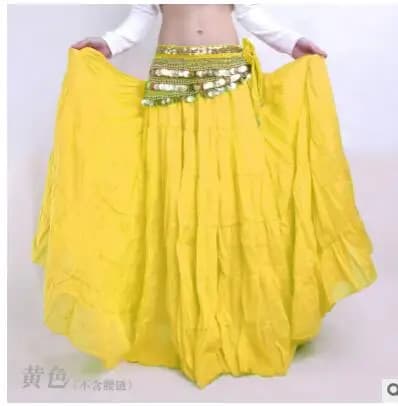 Jupe longue unie pour femme, style mode, pour danse gitane, danse du ventre et danse de salon