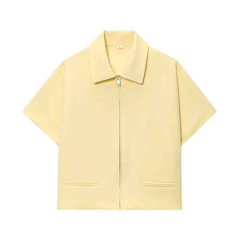 MUJER Veste courte femme manches courtes vestes universitaire pour femme été fermeture éclair nouvea