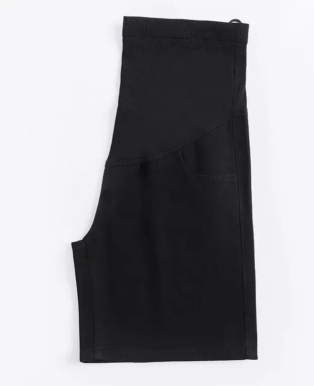 Short en denim de style coréen pour femme enceinte, jean court, taille haute, rayures latérales, pat