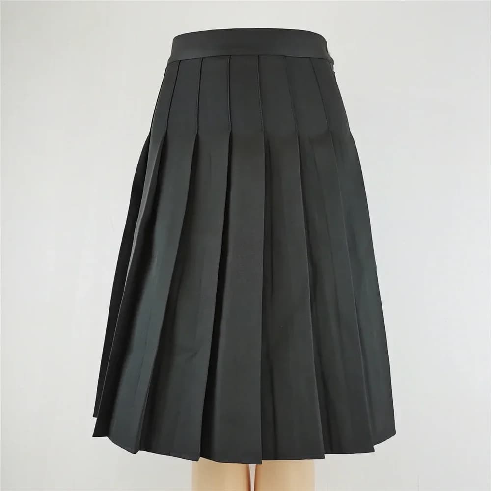 Jupe longue plissée pour femme, vêtements de mode coréenne, noir, blanc, grande taille, cosplay, Har