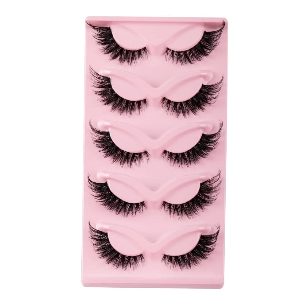 Faux-Cils en Faux Vison Naturel, Longs, Manga, Yeux Ailés, Accessoire de Maquillage, 5 Paires