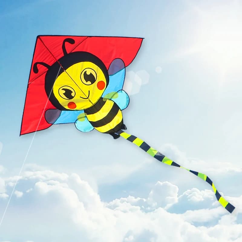 Cerf-volant Little Bee de 1,8 m avec ligne de guidage de 100 m et queue de 2,9 m, jouets de plein ai