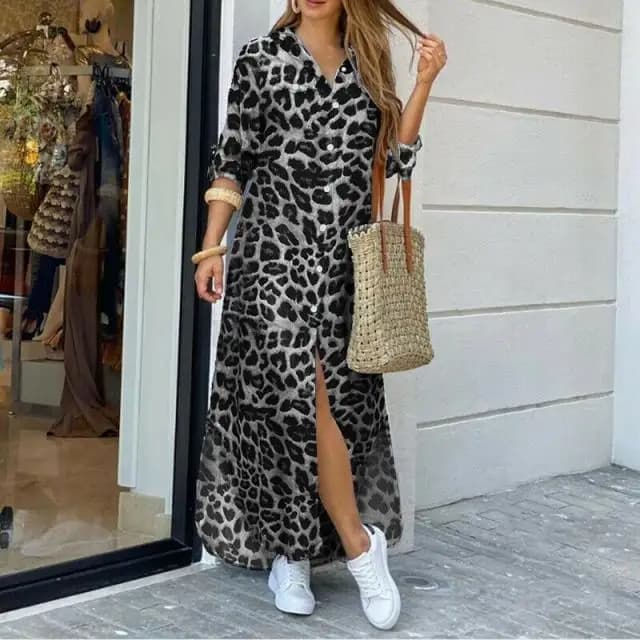 Robe chemise à manches longues pour femmes, robes longues pour femmes, mode décontractée, poche, bou