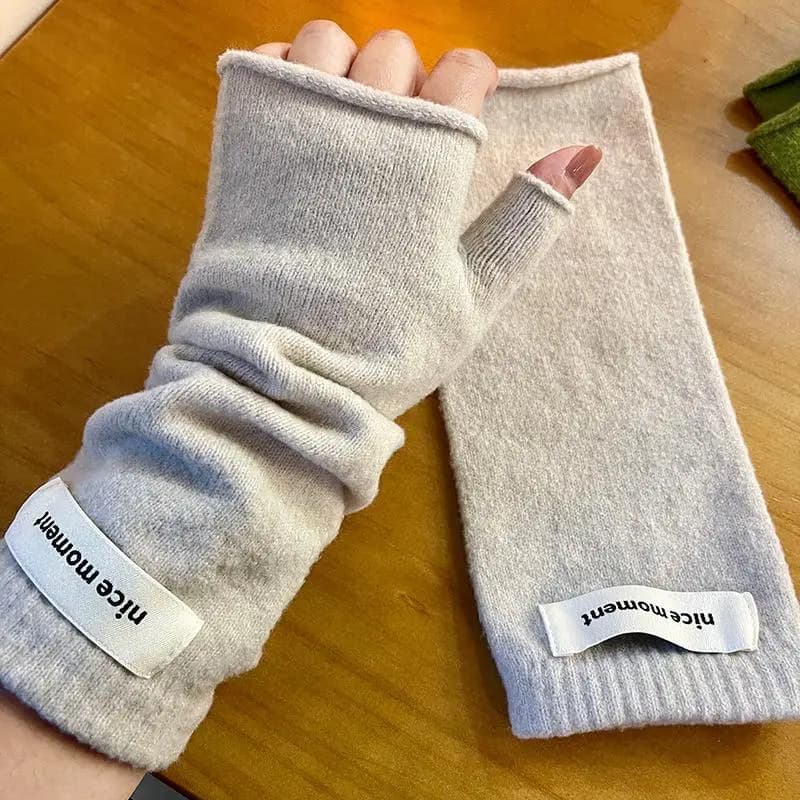 Mitaines longues sans doigts pour femmes, gants chauds d'hiver, manches de bras à la mode, manches d