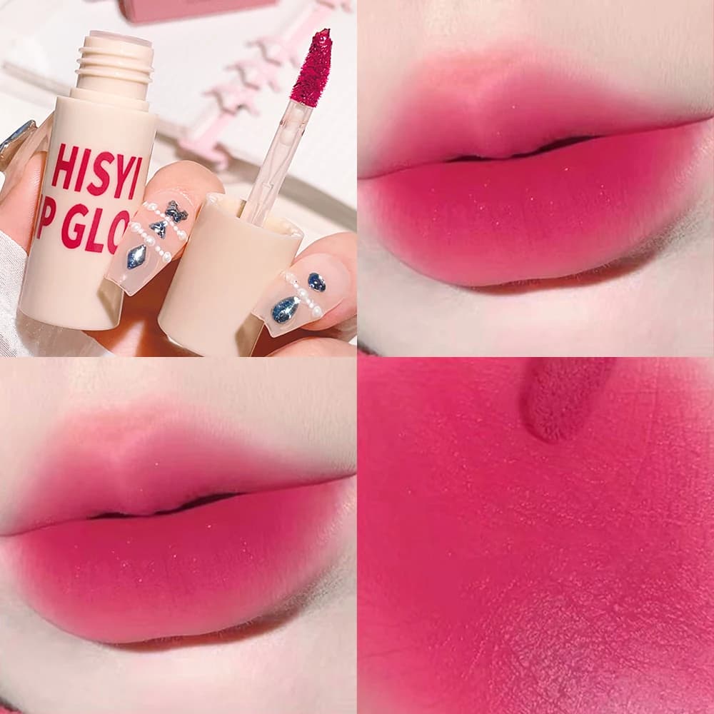 Vernis à lèvres velours mat 6 couleurs, rouge à lèvres naturel hautement pigmenté longue durée, fini