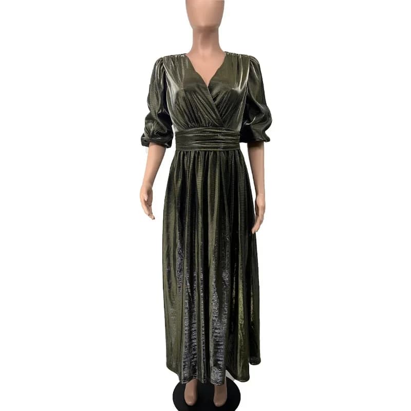 Robes longues élégantes pour mariage, bal de promo, soirée, robes plissées à col en V pour femmes, r