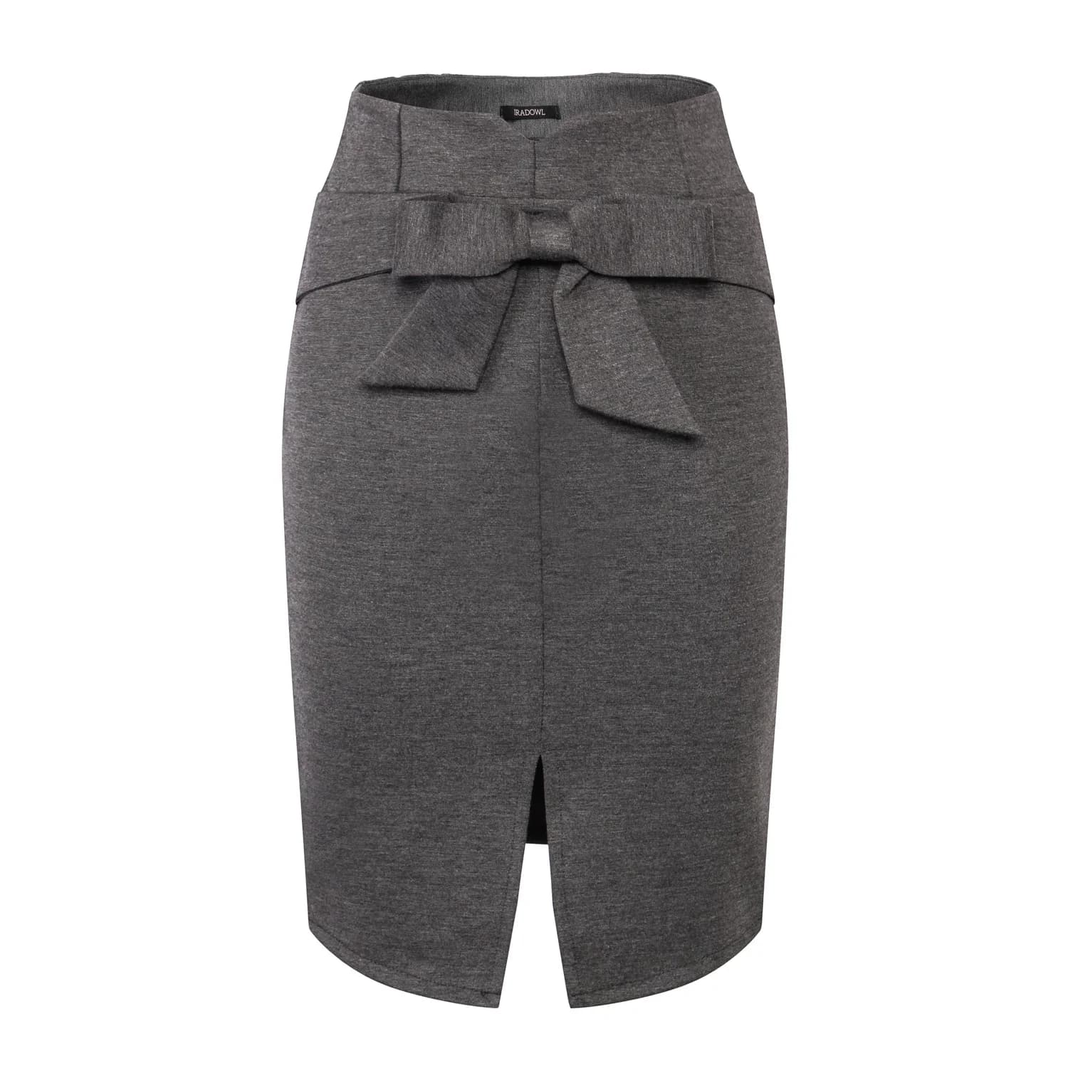 Nouvelle mode femmes jupe crayon longueur au genou taille haute élégante fente ouverte nœud jupe tai