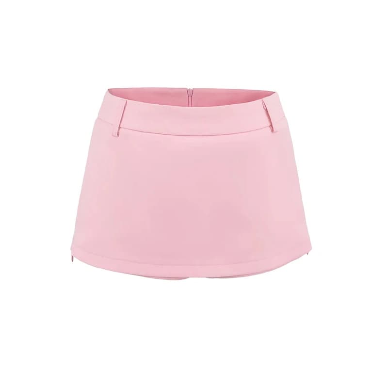 Mini-jupe sur mesure avec fermeture éclair latérale pour femmes, avec passants de ceinture