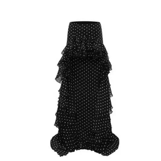 Jupe longue à pois Y2K pour femmes, streetwear, volants, jupes maxi asymétriques, mode d'été, design